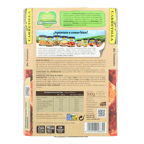 ALBONDIGAS EN SALSA DE TOMATE CARRETILLA 250g image number