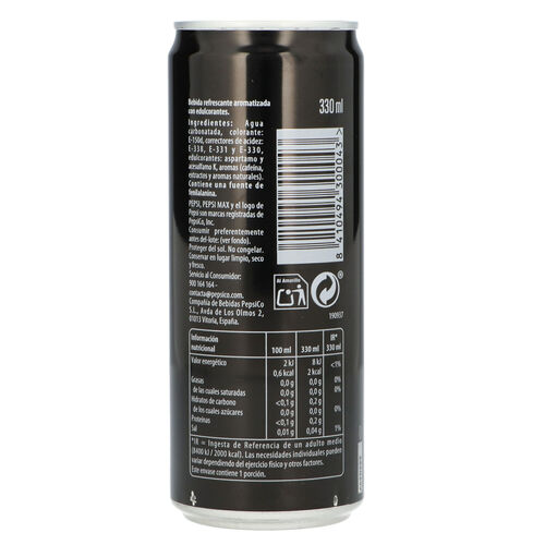 PEPSI MAX ZERO LATA 33cl image number