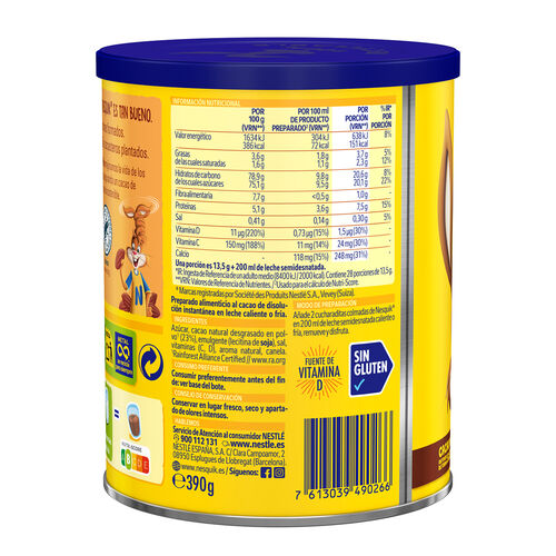 Cacao soluble Instant&aacute;neo NESQUIK 390g image number