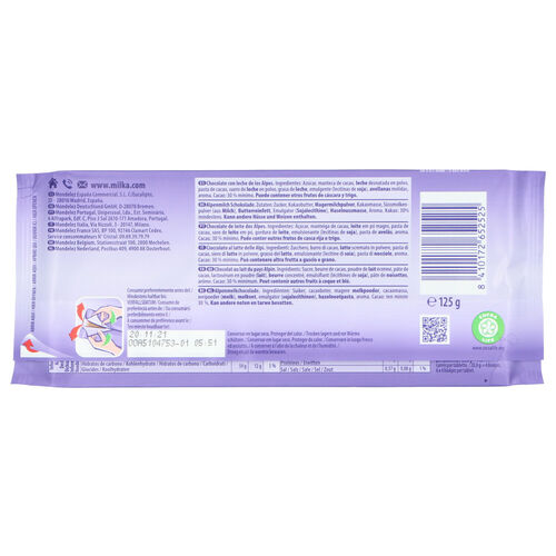 CHOCOLATE CON LECHE MILKA 125g image number