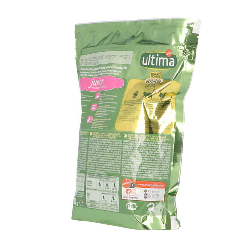 Comida seca para gato junior con pollo y arroz pienso ULTIMA 400g image number