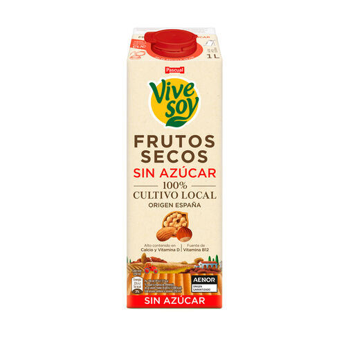 BEBIDA VIVESOY FRUTOS SECOS SIN AZUCAR 1L image number