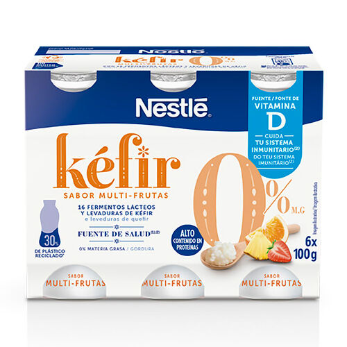 Kefir multi-frutas 0% nestlé 6x100ml image number