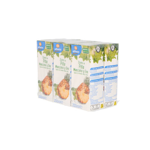 ZUMO DE PIÑA,UVA Y MANZANA ALTEZA 6x200ml image number