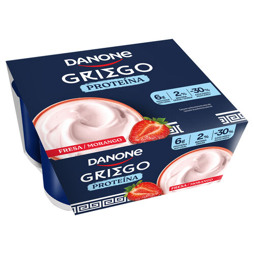 Yogur griego Prote&iacute;na fresa DANONE 4uds image number