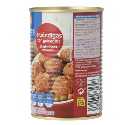 ALBONDIGAS ALTEZA LATA 415g image number