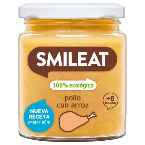 Tarrito de pollo con arroz 100% ecologico smileat 230g image number