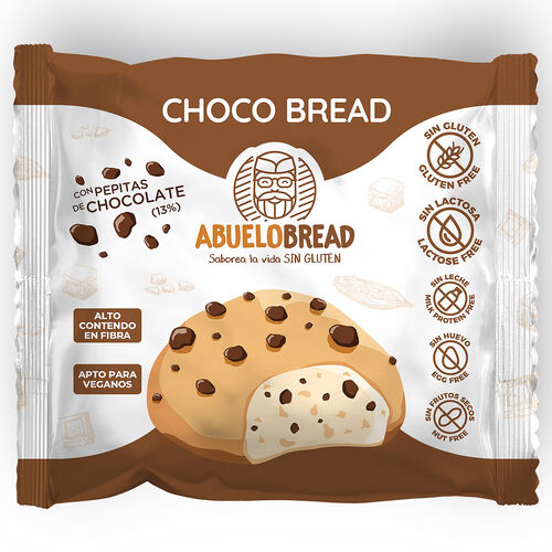 Choco bread con pepitas de chocolate sin gluten ABUELO BREAD 60g image number
