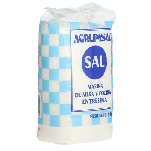 Sal marina de mesa y cocina entrefina AGRUPASAL 1kg image number